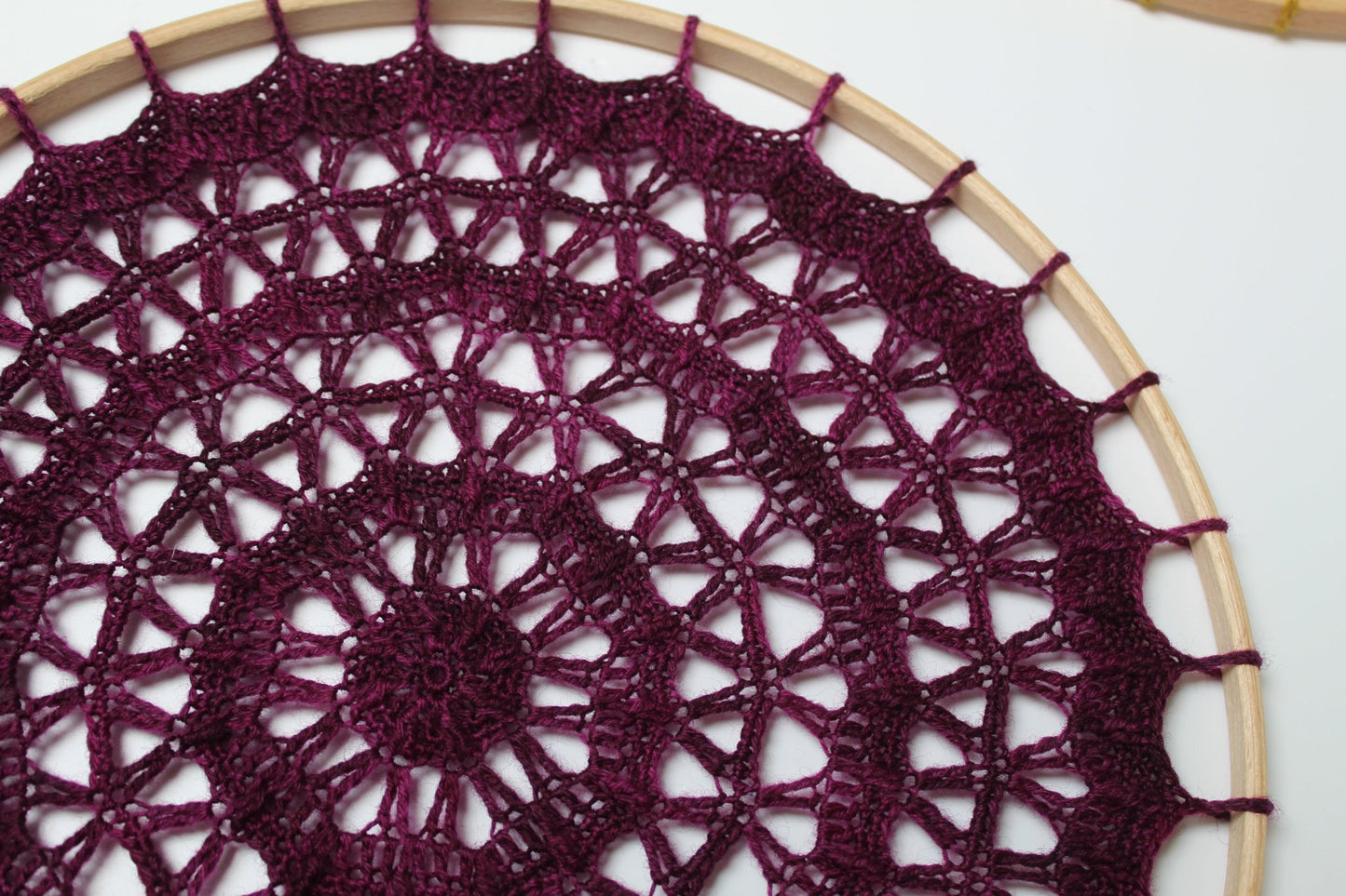 Plum coloured Vera crochet mandala