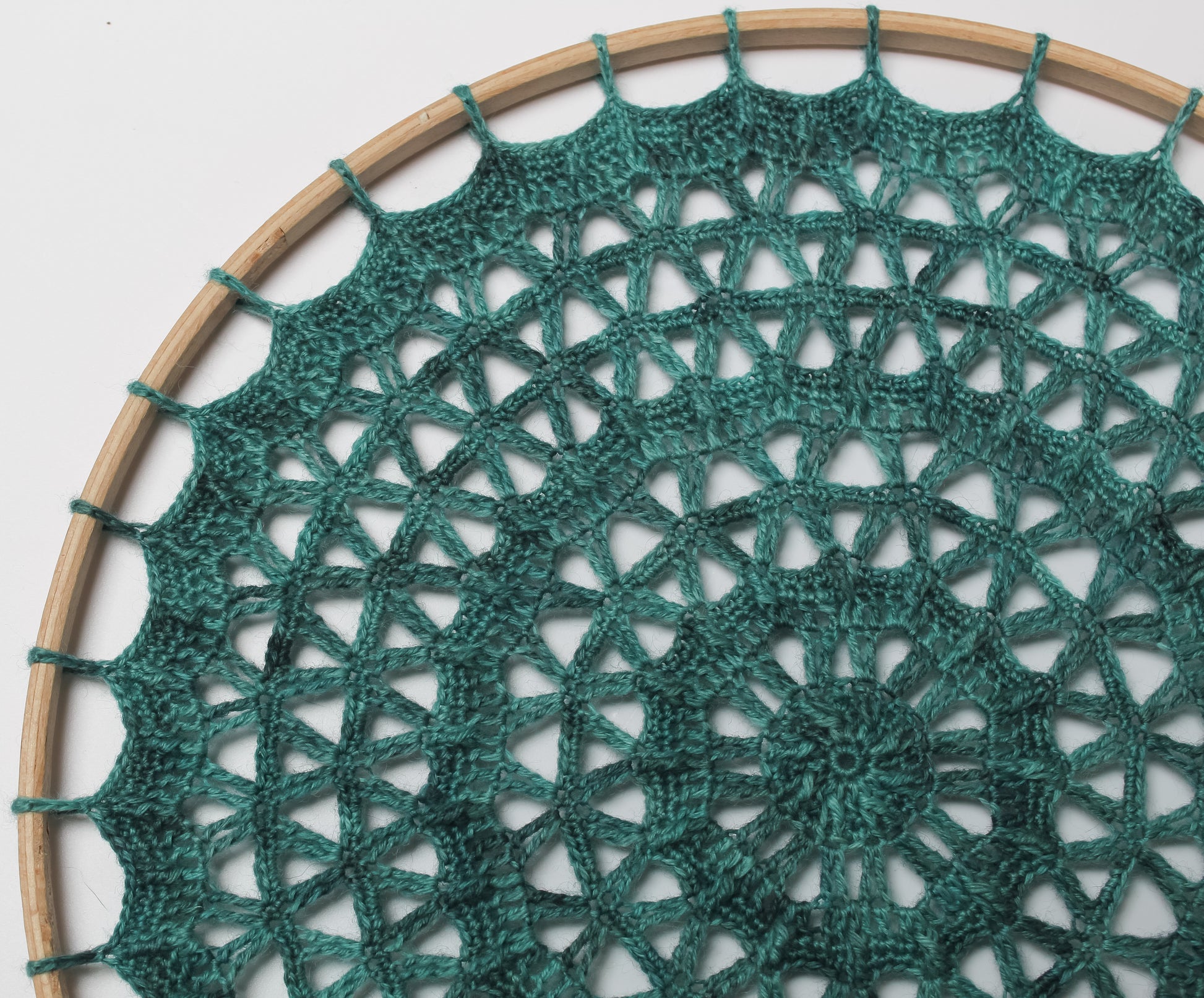 Turquoise crochet mandala